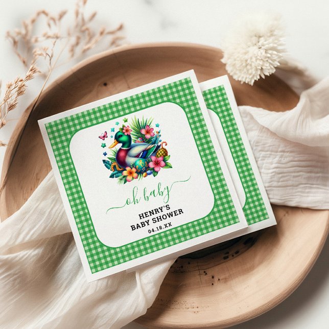 Guardanapo De Papel primeiro aniversario do Garoto do Pato Sortudo Ver (Criador carregado)