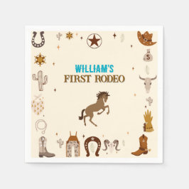 Guardanapo De Papel Primeiro aniversário do Rodeo Cowboy