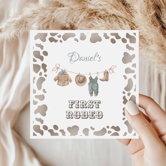 Guardanapo De Papel Primeiro aniversário do Rodeo Cowboy Clothes Boy (Criador carregado)