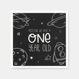 Guardanapo De Papel Primeiro aniversario Espacial - Houston - Um Ano -