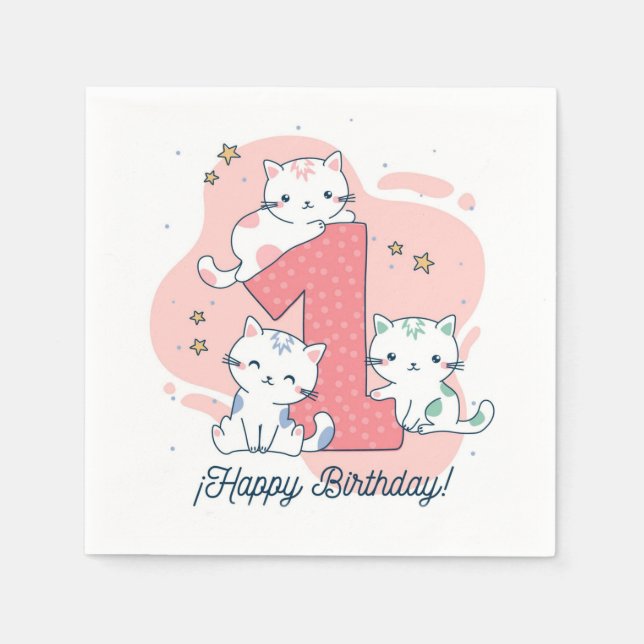 Guardanapo De Papel Primeiro aniversario Feliz (Frente)