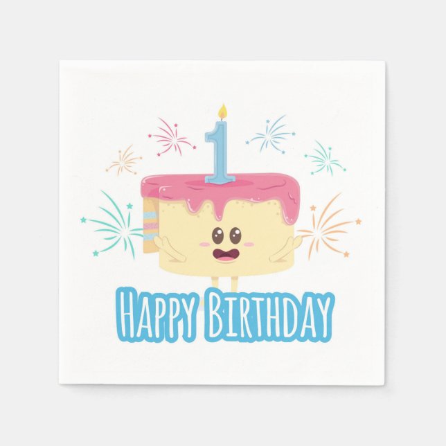 Guardanapo De Papel Primeiro aniversario Feliz (Frente)