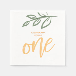 Guardanapo De Papel Primeiro Aniversário Folhas de Pintura de Porte