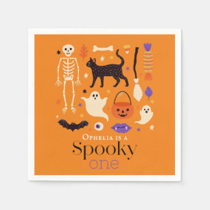 Guardanapo De Papel Primeiro aniversario Laranja Spooky One Halloween