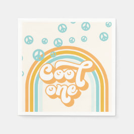 Guardanapo De Papel primeiro aniversario legal de um retro-Boy