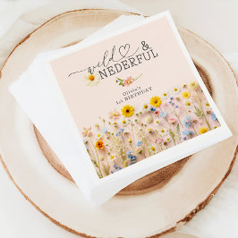 Guardanapo De Papel Primeiro aniversario Moderno de Flores Selvagens