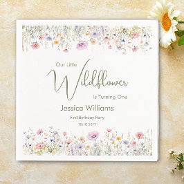 Guardanapo De Papel primeiro aniversario Nossa Pequena Flor Selvagem T