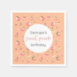 Guardanapo De Papel Primeiro aniversario Peach doce