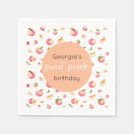 Guardanapo De Papel Primeiro aniversario Peach doce