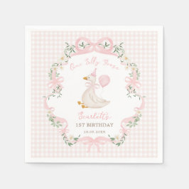 Guardanapo De Papel Primeiro aniversario Preppy One Bobo Goose Pink