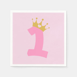 Guardanapo De Papel primeiro aniversario Princesa Coroa