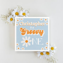 Guardanapo De Papel Primeiro aniversario Retro Groovy One Boys