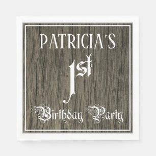 Guardanapo De Papel primeiro aniversario - Rico, Faux Wood Look