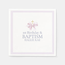 Guardanapo De Papel Primeiro aniversario Rosa e Batismo