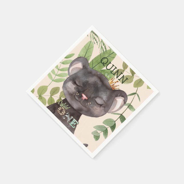 Guardanapo De Papel Primeiro aniversario Safari Selvagem de Animais Se (Canto)