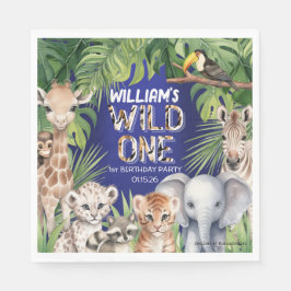 Guardanapo De Papel Primeiro aniversario Selva com tema Selvagem Um ma
