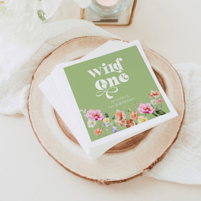 Guardanapo De Papel Primeiro aniversario selvagem de uma garota (Criador carregado)