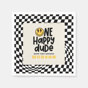 Guardanapo De Papel primeiro aniversario sorriso rosto retrógrado bran