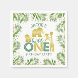 Guardanapo De Papel Primeiro aniversario tropical Selvagem de Animais