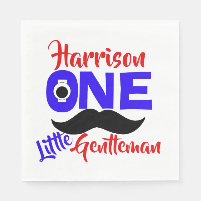 Guardanapo De Papel primeiro aniversario Um Pequeno Cavalheiro Persona (Frente)