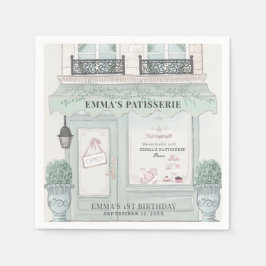 Guardanapo De Papel Primeiro aniversario Verde de Paris Patisserie, pa