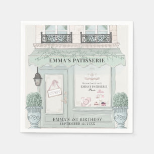 Guardanapo De Papel Primeiro aniversario Verde de Paris Patisserie, pa