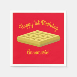 Guardanapo De Papel Primeiro aniversario Waffle Cute Breakfast Brunch