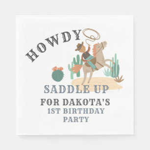 Guardanapo De Papel Primeiro aniversario Wild West Cowboy Boy