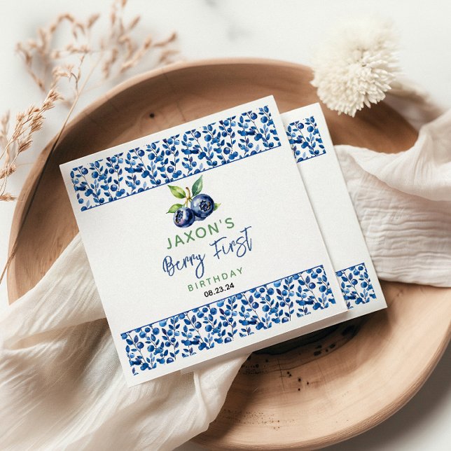 Guardanapo De Papel Primeiro Partido do primeiro aniversario Berry Blu (Criador carregado)