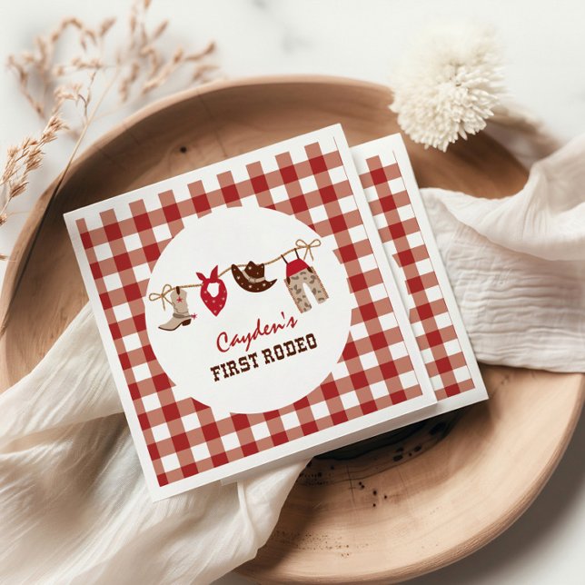 Guardanapo De Papel Primeiro primeiro aniversario Rodeo Western Cowboy (Criador carregado)