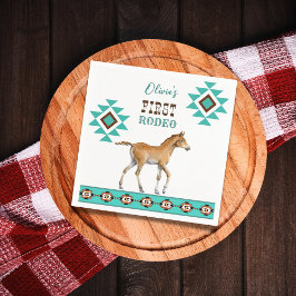Guardanapo De Papel Primeiro rodeio a sudoeste do cavalo turquesa