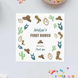 Guardanapo De Papel Primeiro Rodeo Aniversário 1 rua Cowboy Ocidental