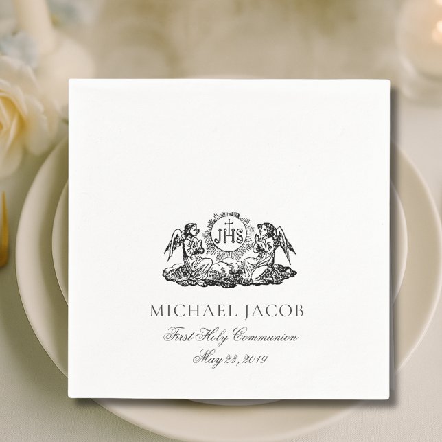 Guardanapo De Papel Primeiro Sagrado Comunismo, Anjos Católicos Eucari (Criador carregado)