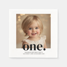 Guardanapo De Papel Primeiro Sinal de Fotografia de Bithday em Branco 