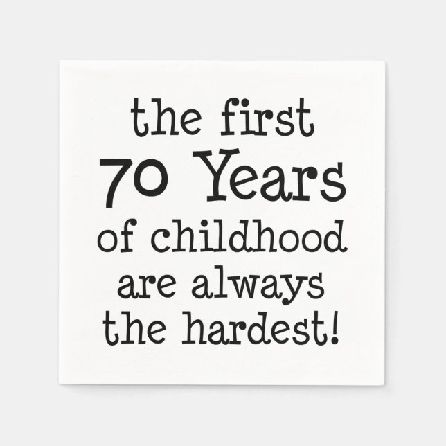 Guardanapo De Papel Primeiros 70 Anos Da Infância Napkins (Frente)