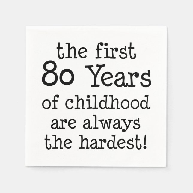 Guardanapo De Papel Primeiros 80 Anos Da Infância Napkins (Frente)