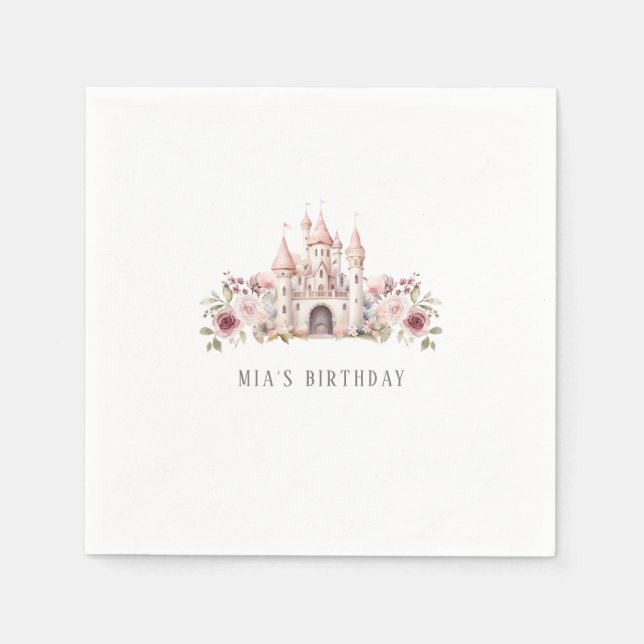Guardanapo De Papel Princesa Castle Birthday Girls (Frente)