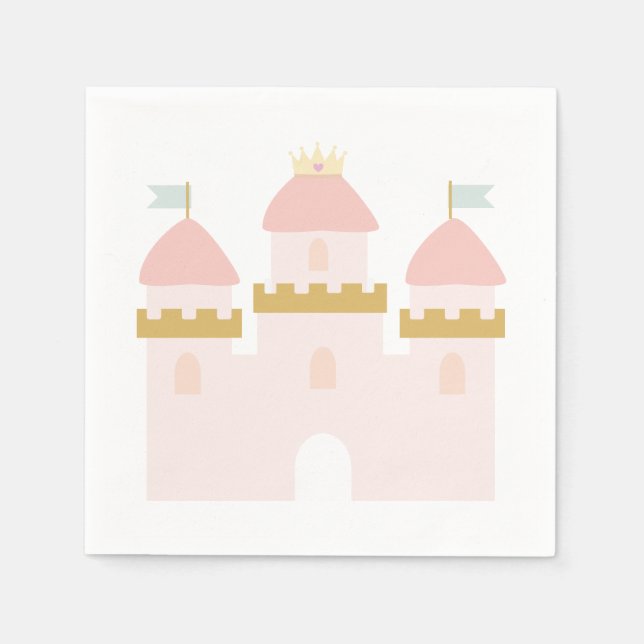 Guardanapo De Papel Princesa Castle Birthday Napkin (Frente)