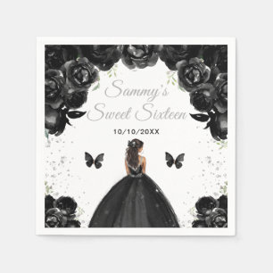 Guardanapo De Papel Princesa de Pele Morena Escura Doce Dezesseis