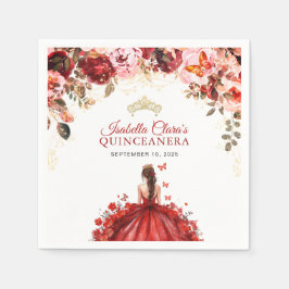 Guardanapo De Papel Princesa Dourada Floral Encantada Encantada Quince