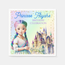 Guardanapo De Papel Princesa Fantasia Castelo Arco-íris Pastel Mágico