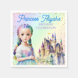 Guardanapo De Papel Princesa Fantasia Castelo Arco-íris Pastel Mágico