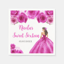 Princesa Floral com Vestido Rosa Quente Doce Dezes