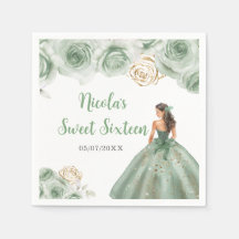 Princesa Floral em Sage Green Dress Doce Dezesseis