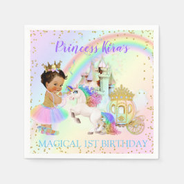 Guardanapo De Papel Princesa Magica do Arco-íris Castelo Carruagem Uni