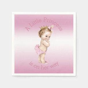 Guardanapo De Papel Princesa pequena cor-de-rosa chá de fraldas