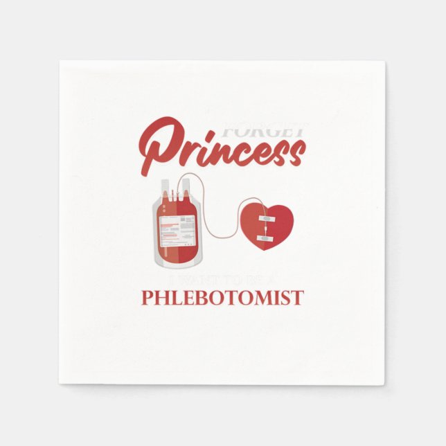 Guardanapo De Papel Princesa Phlebotomist Phlebotomy - Seringa Sanguín (Frente)