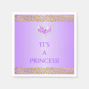 Guardanapo De Papel Princesa Real Lavanda Lilás & Coração de Diamante