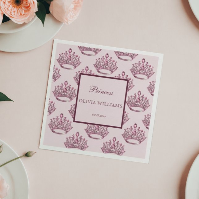 Guardanapo De Papel Princesa Rosa Elegante С Rapariga de Aniversário (Criador carregado)