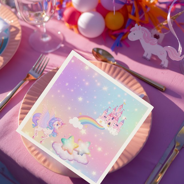 Guardanapo de papel Princesa Unicórnio Pastel (Criador carregado)